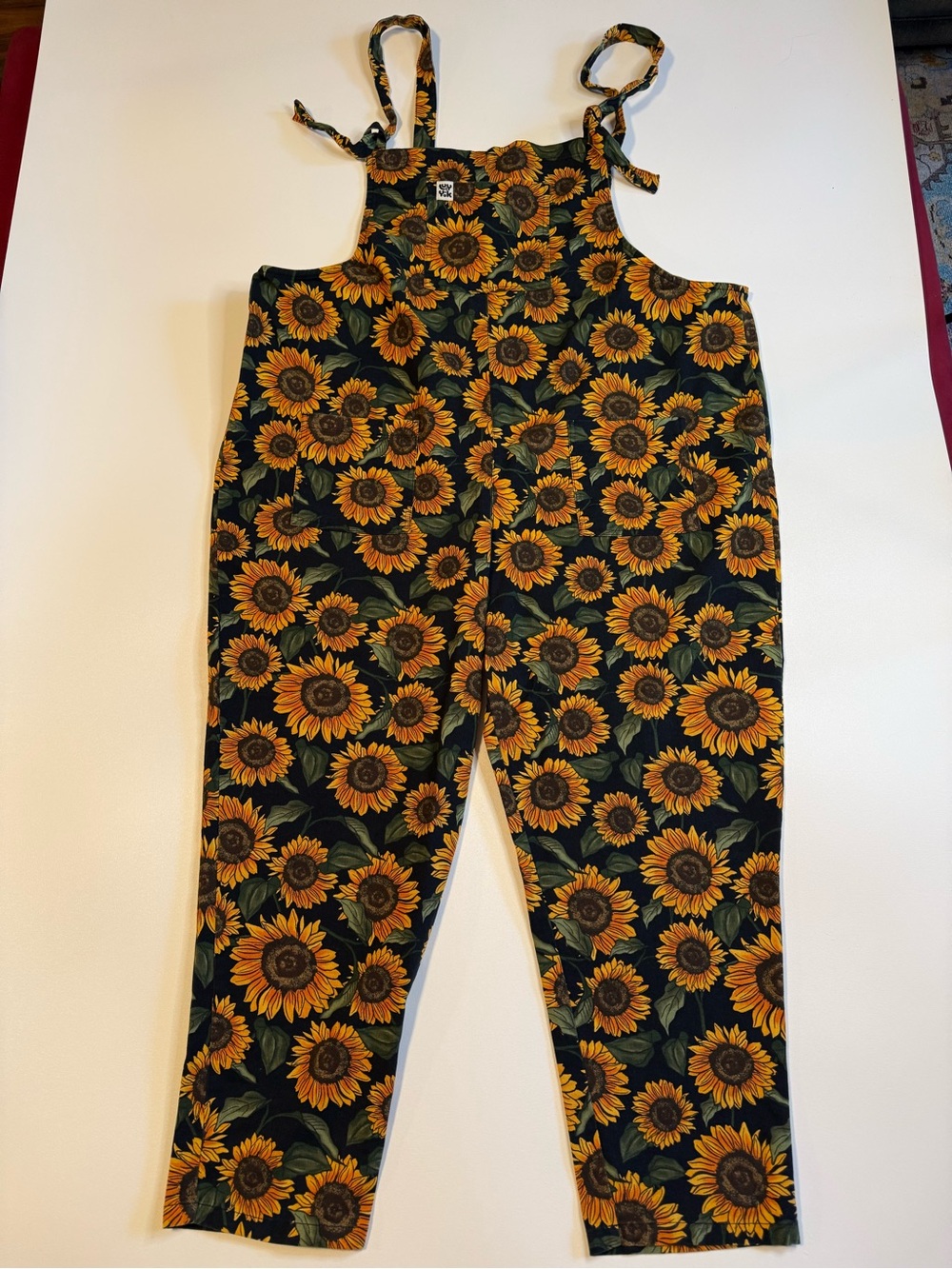 Lucy&Yak Sunflower Print Overalls — Yellow/Black